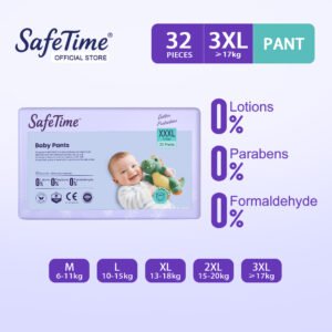 Safetime Pull-Up Baby Pants XXXL - Ultra Comfort & Super Absorbent for Active Kids